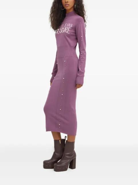 embellished lettering midi dress by VERSACE