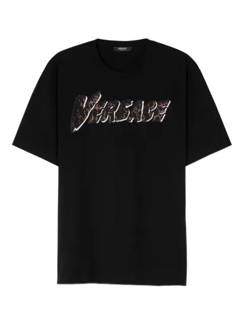 embellished logo T-shirt by VERSACE
