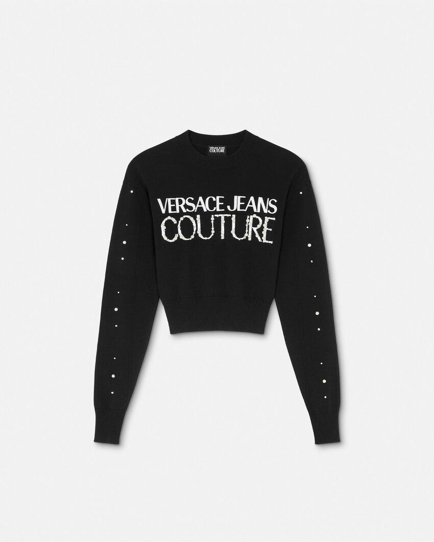 embellished logo sweater by VERSACE