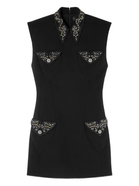 embellished wool mini dress by VERSACE