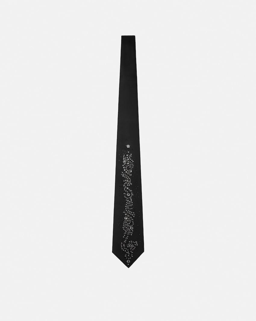 embellished wool tie by VERSACE