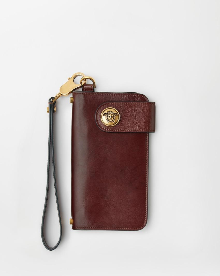embleme long leather wallet by VERSACE