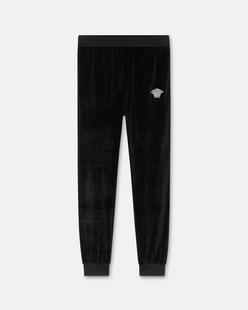 embroidered chenille sweatpants by VERSACE