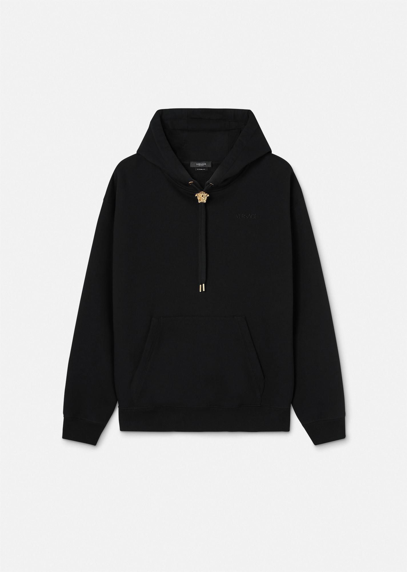 embroidered cotton-jersey hoodie by VERSACE
