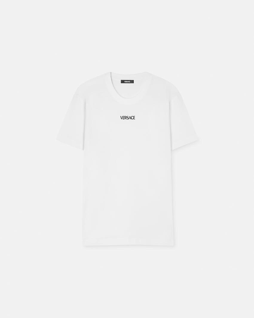 embroidered cotton-jersey slim t-shirt by VERSACE