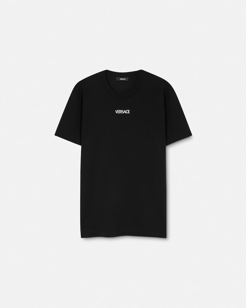 embroidered cotton-jersey slim t-shirt by VERSACE