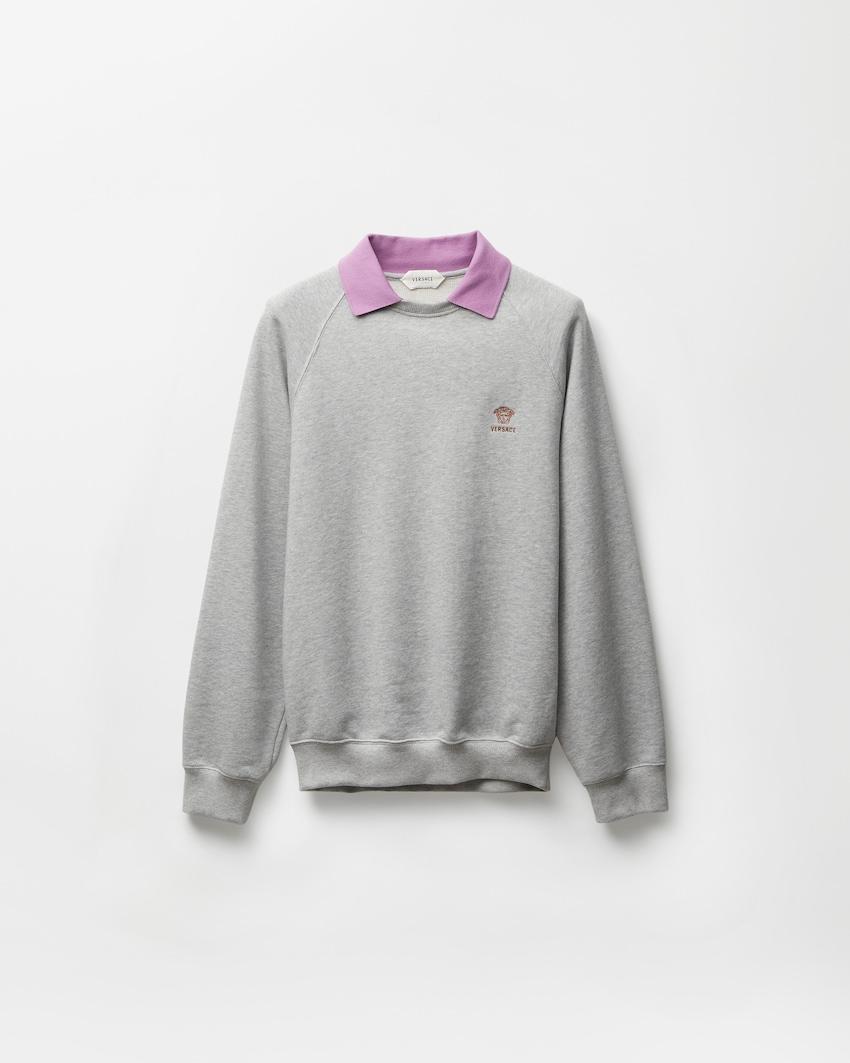 embroidered cotton-jersey sweatshirt by VERSACE