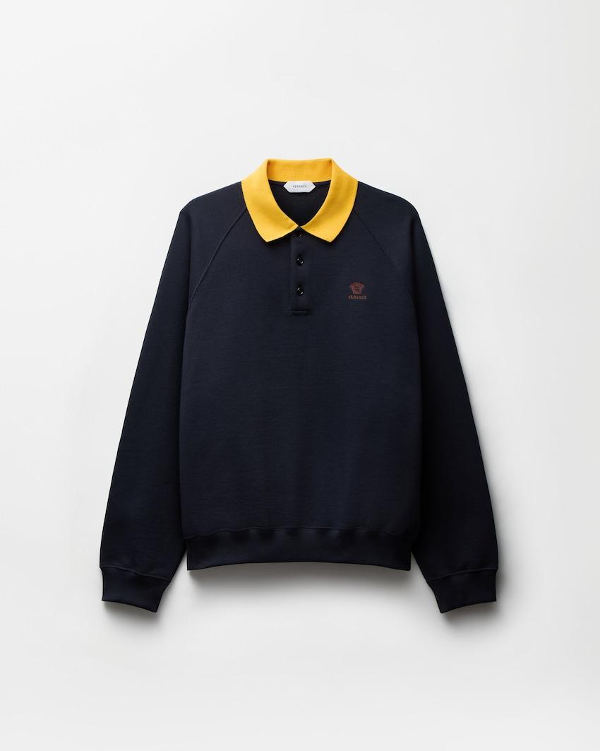 embroidered cotton-jersey sweatshirt by VERSACE