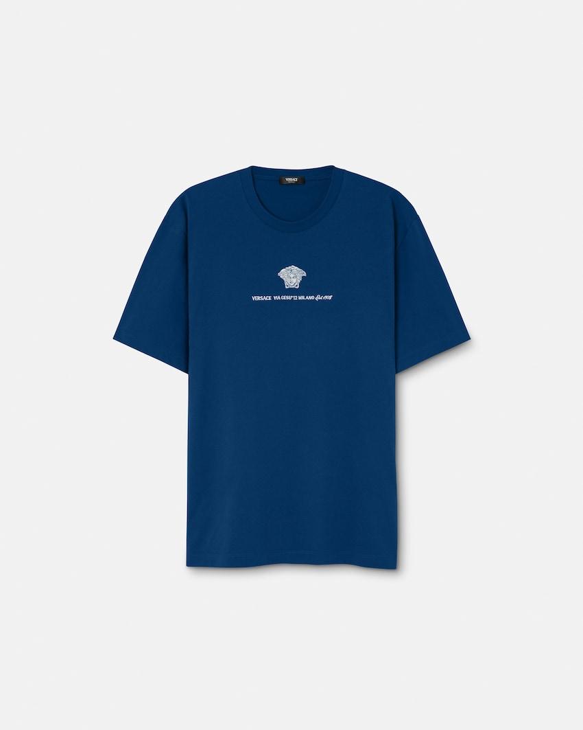 embroidered cotton-jersey t-shirt by VERSACE