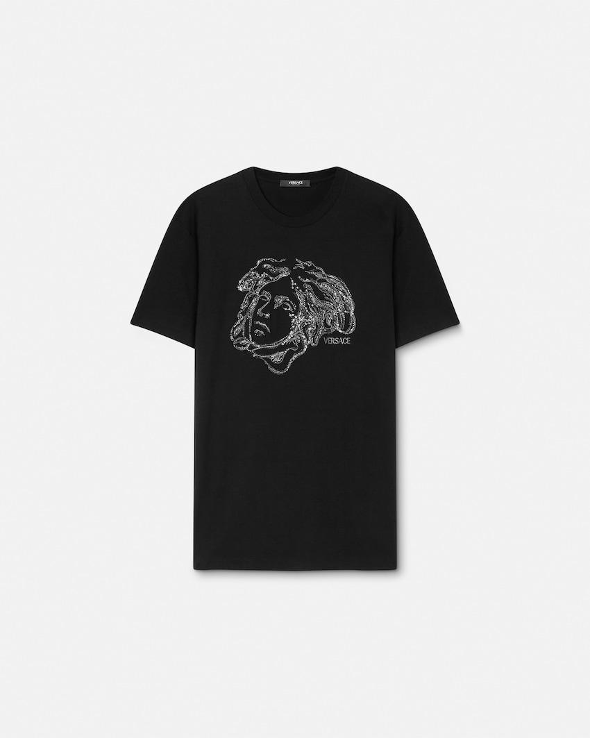 embroidered cotton-jersey t-shirt by VERSACE