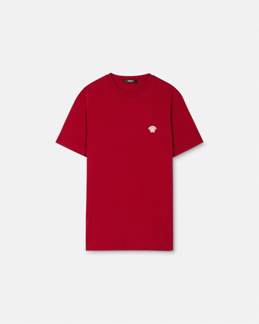 embroidered cotton-jersey t-shirt by VERSACE