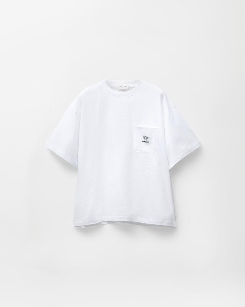 embroidered cotton-jersey t-shirt by VERSACE