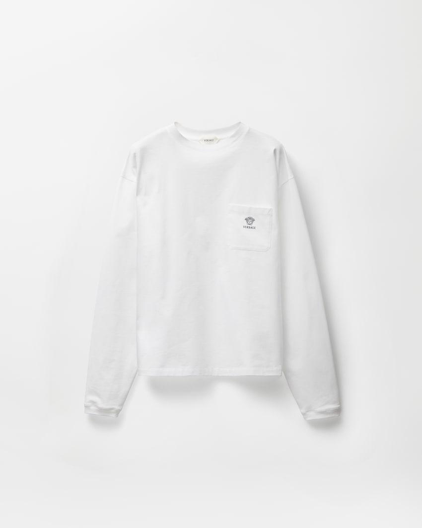 embroidered cotton-jersey t-shirt by VERSACE