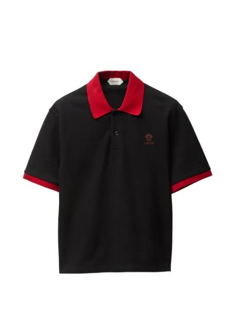 embroidered cotton piqué polo by VERSACE