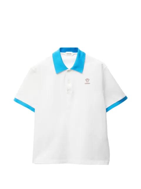 embroidered cotton piqué polo by VERSACE