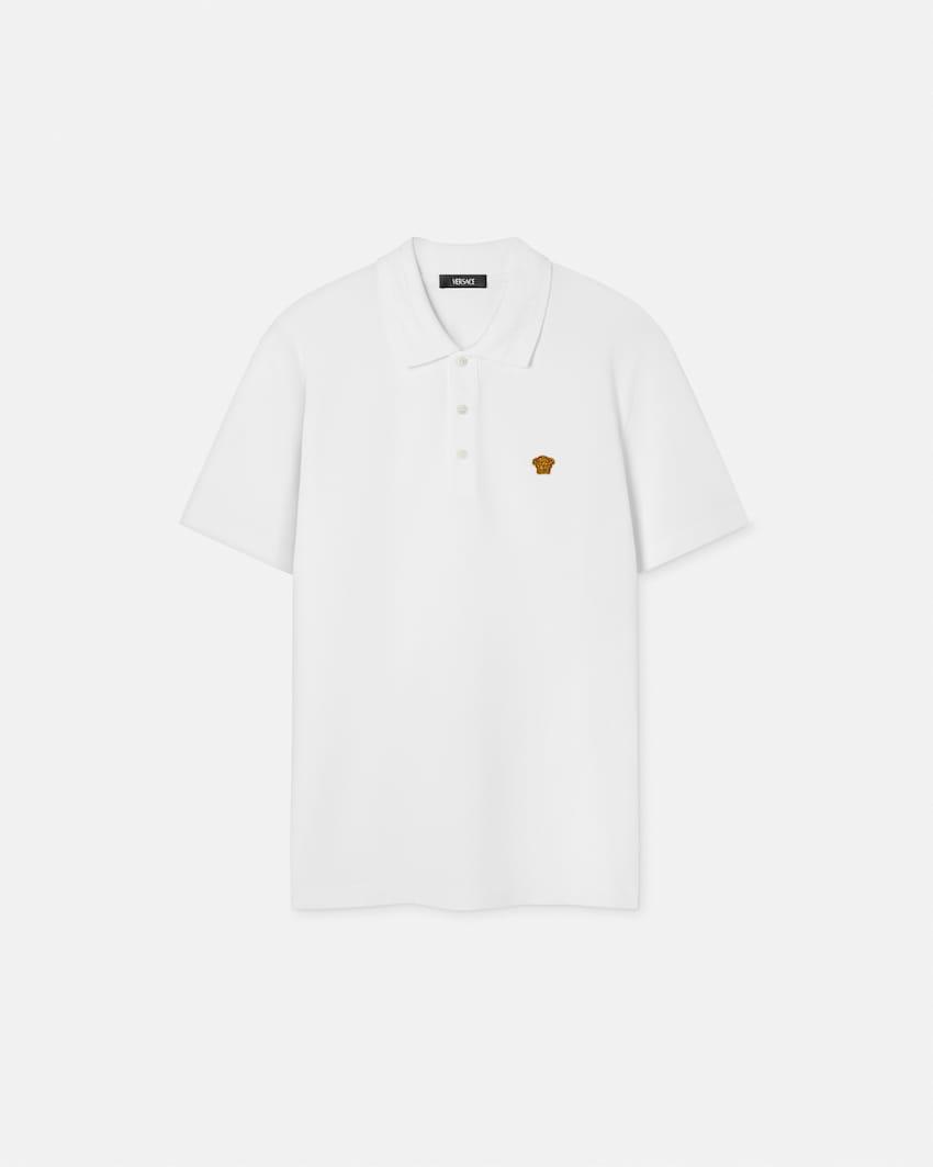 embroidered cotton pique polo by VERSACE