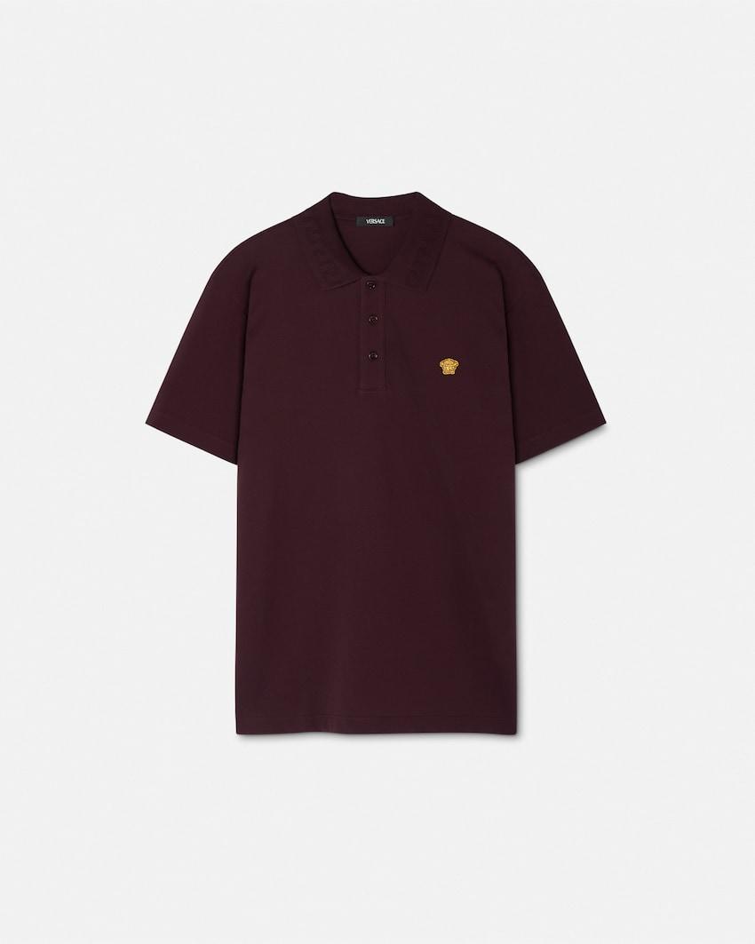 embroidered cotton pique polo by VERSACE