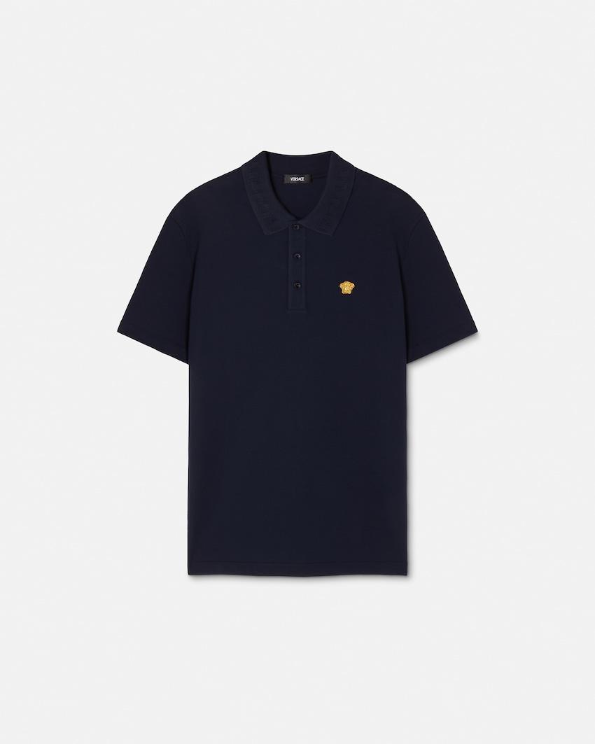 embroidered cotton pique polo by VERSACE