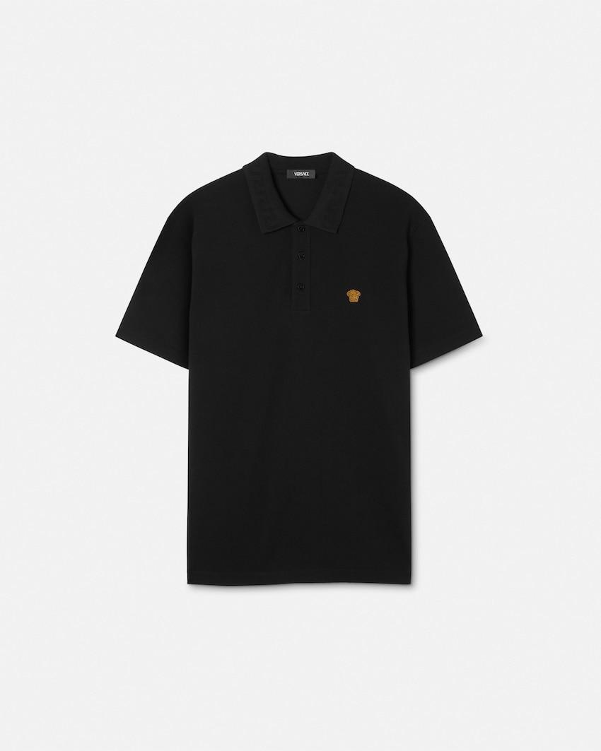 embroidered cotton pique polo by VERSACE