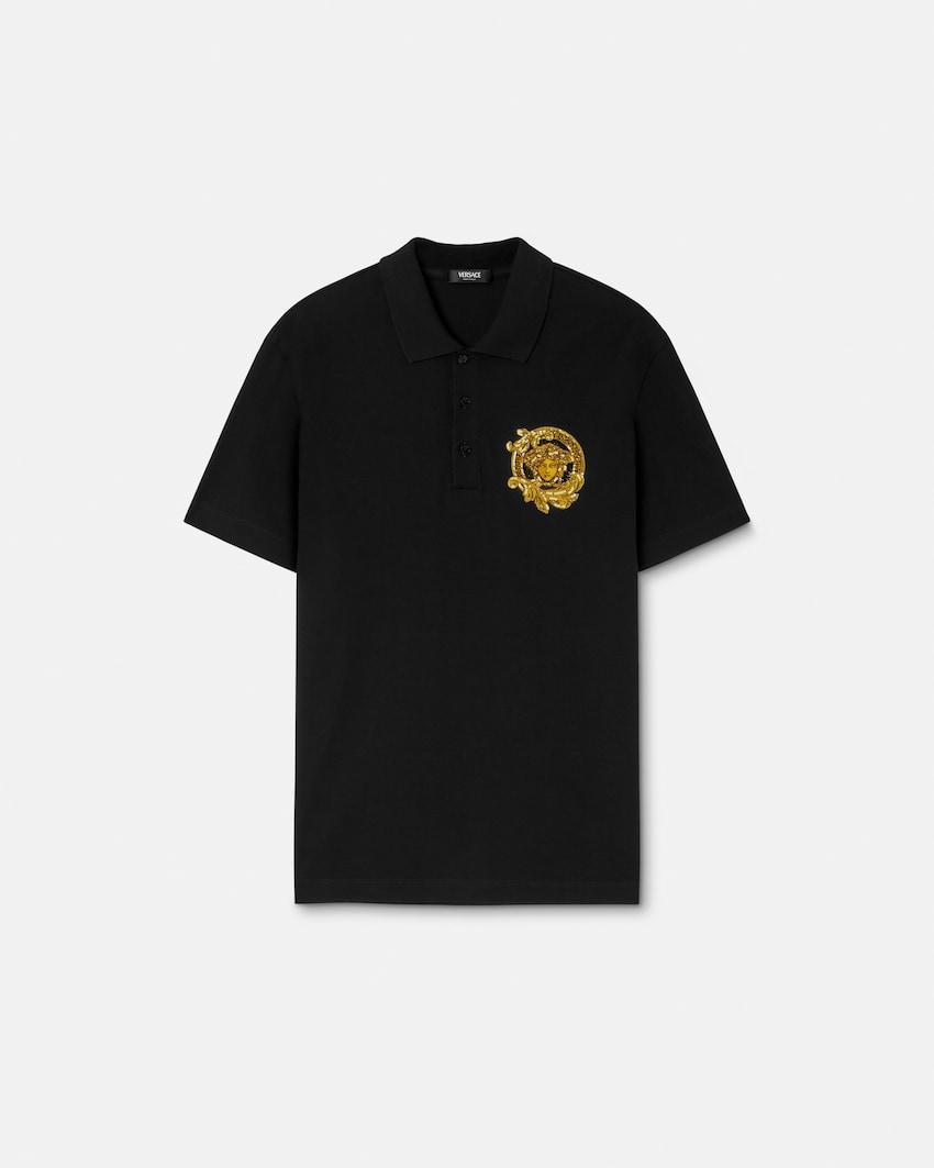 embroidered cotton pique polo by VERSACE