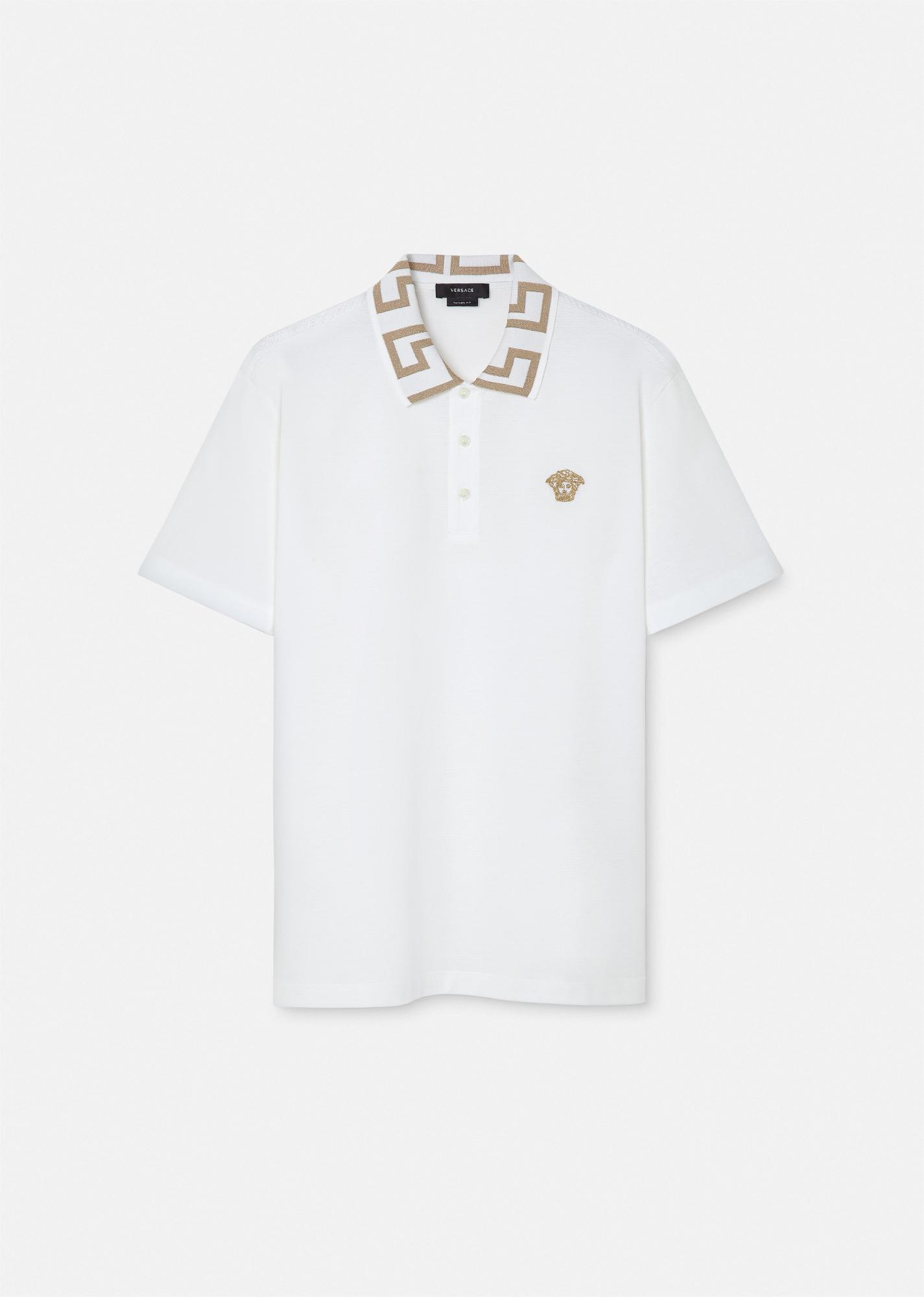 embroidered cotton pique polo by VERSACE