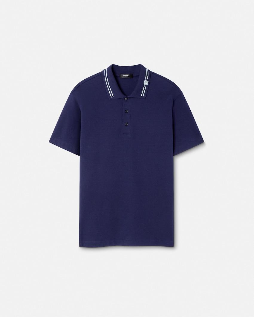 embroidered cotton pique polo by VERSACE