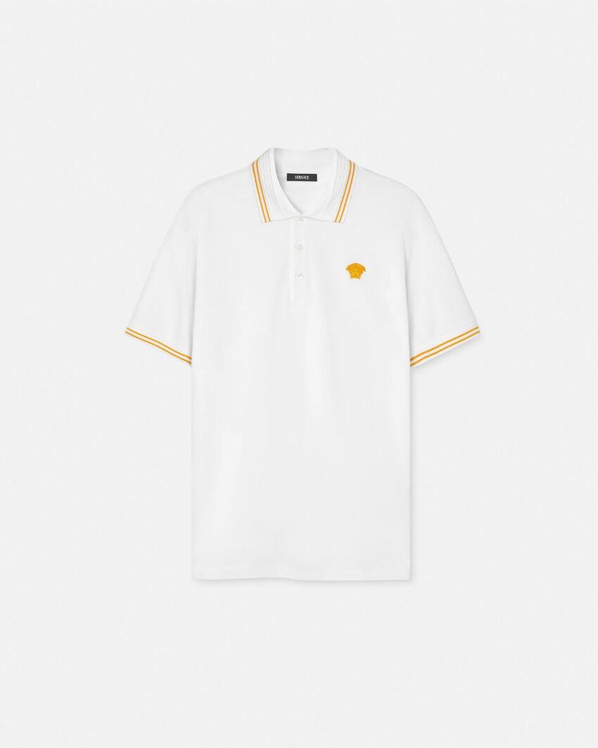 embroidered cotton pique polo by VERSACE