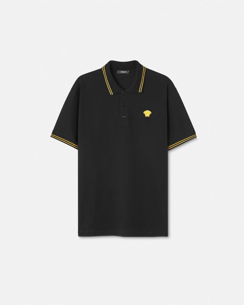embroidered cotton pique polo by VERSACE