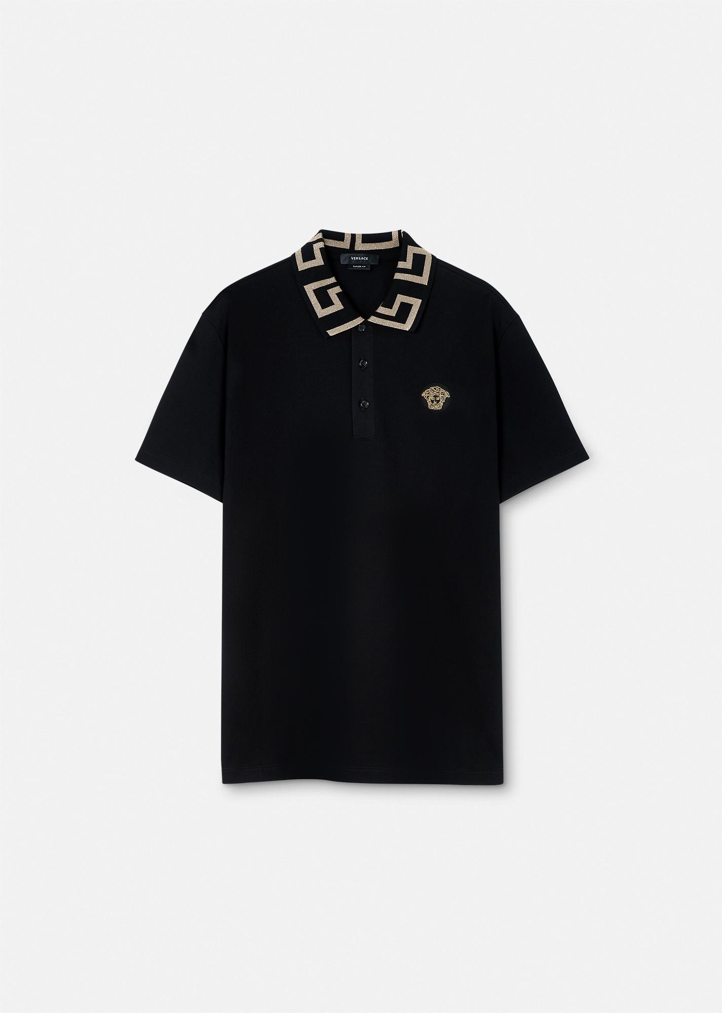 embroidered cotton pique polo by VERSACE