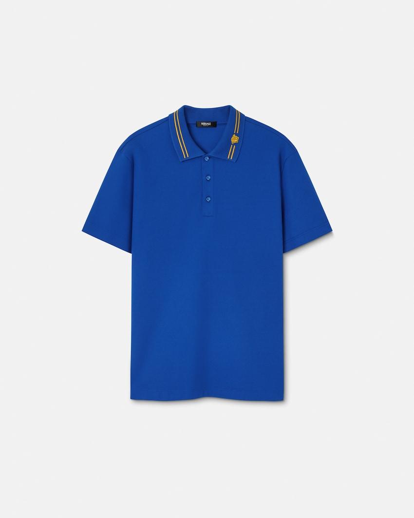 embroidered cotton pique polo by VERSACE