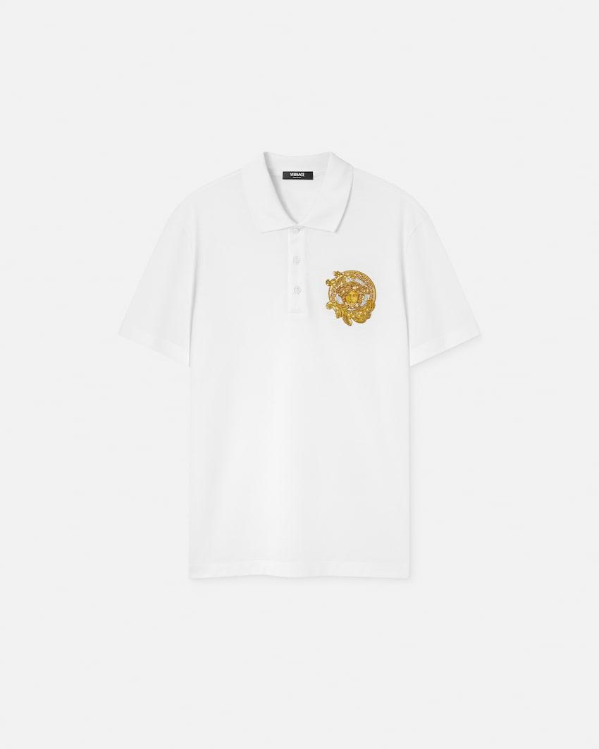 embroidered cotton pique polo by VERSACE