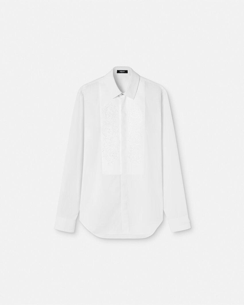 embroidered cotton-poplin evening shirt by VERSACE