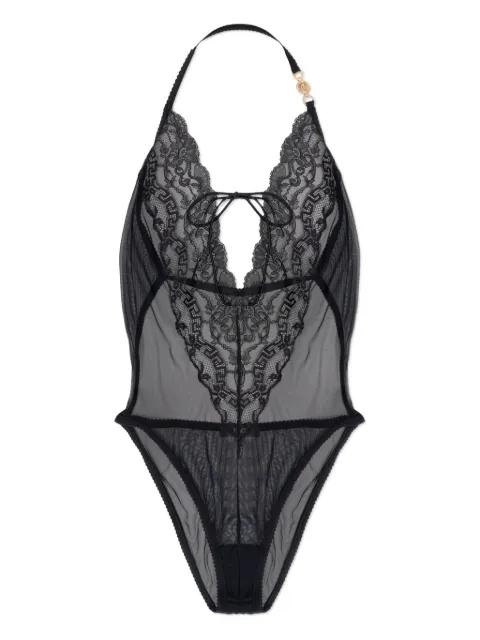 embroidered lace-trim bodysuit by VERSACE