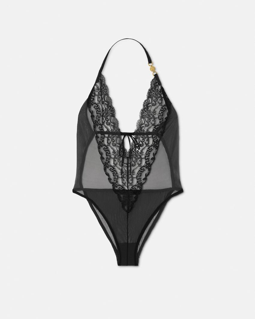embroidered lace-trim bodysuit by VERSACE