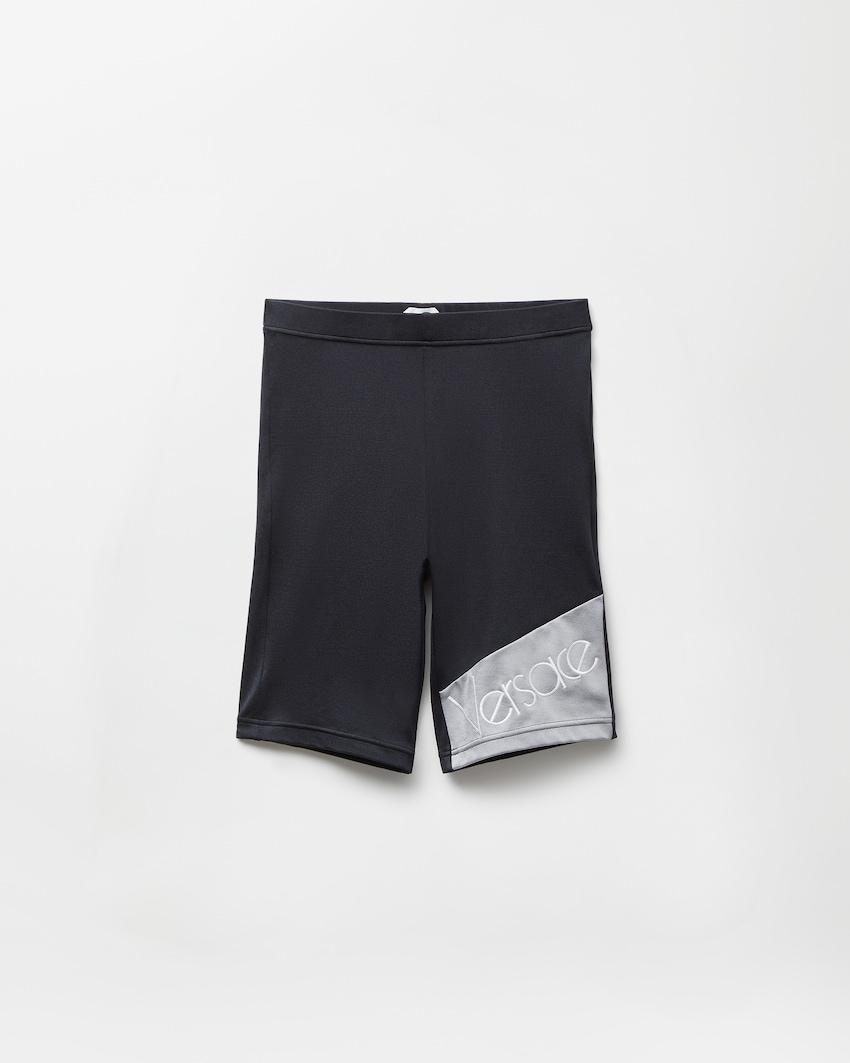 embroidered-logo bicycle shorts by VERSACE
