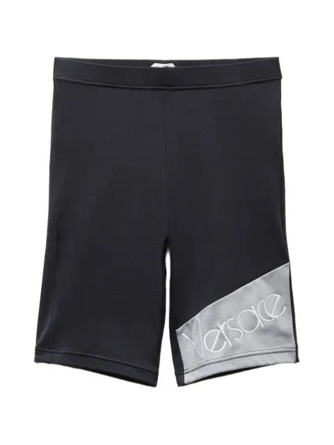 embroidered-logo bicycle shorts by VERSACE