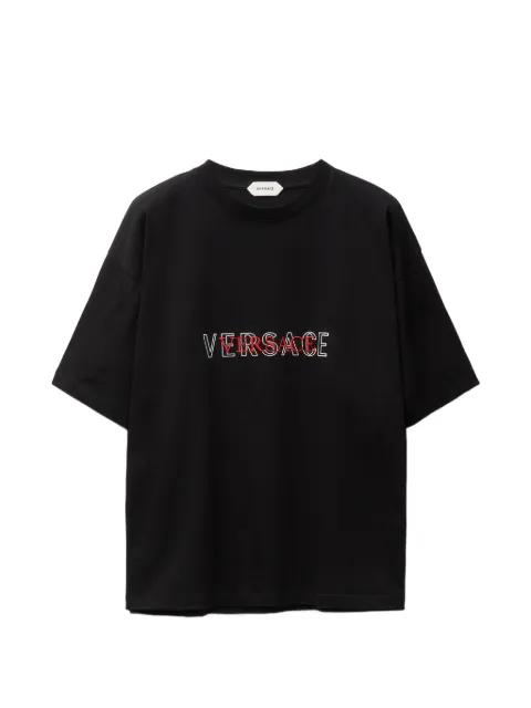 embroidered-logo cotton-jersey regular T-shirt by VERSACE