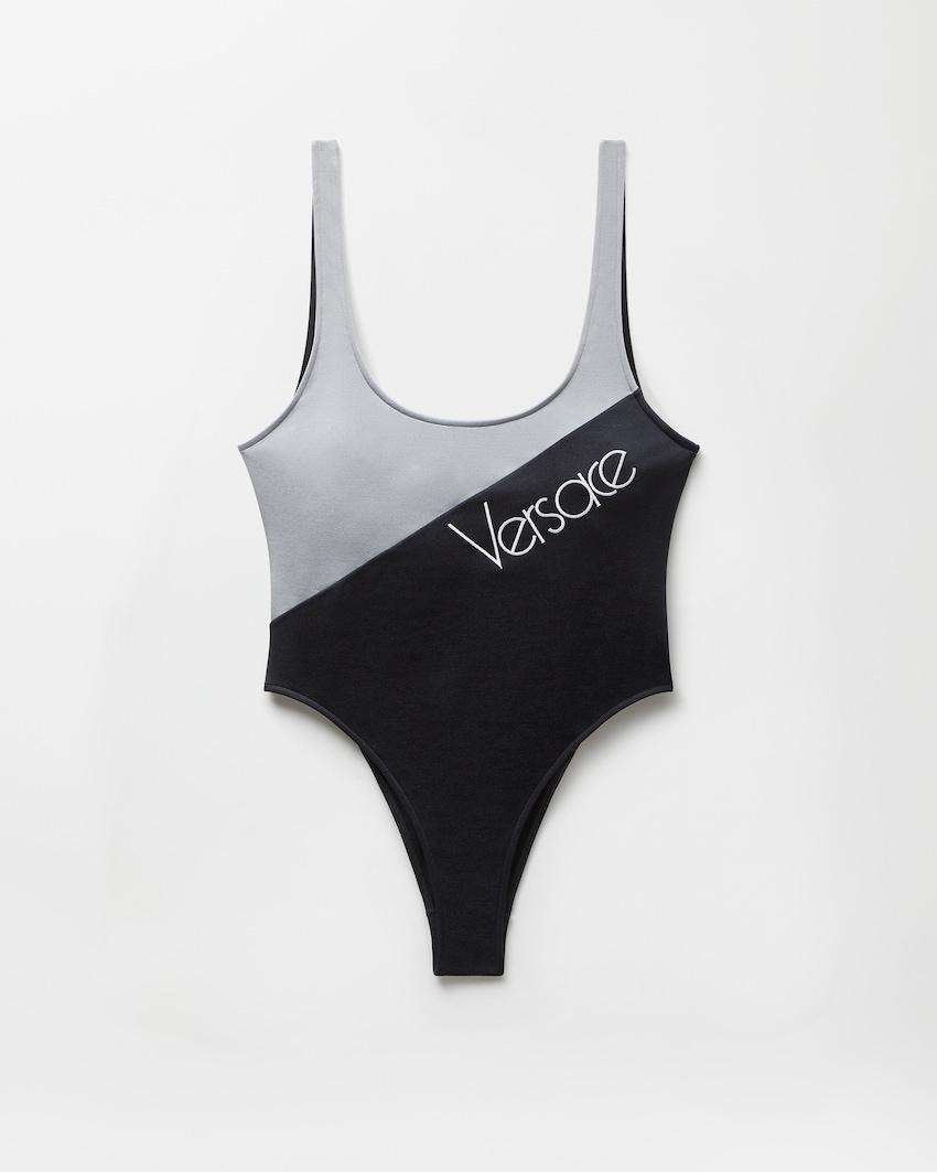 embroidered-logo one-piece swimsuit by VERSACE