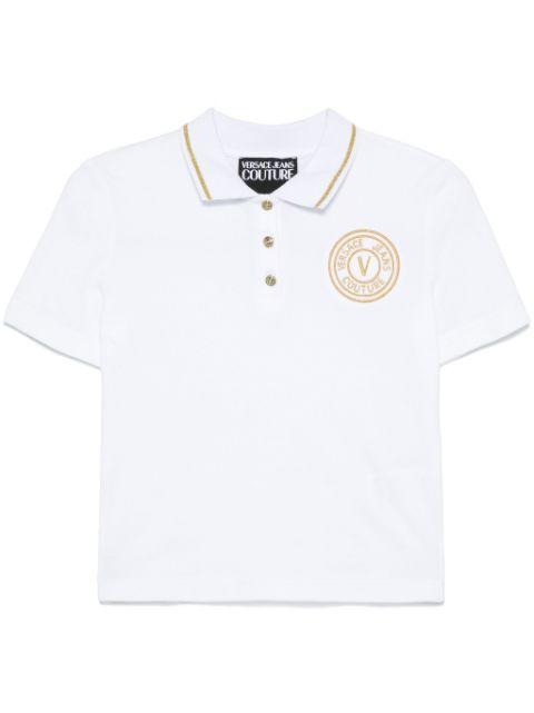 embroidered-logo polo top by VERSACE