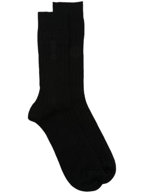 embroidered-logo socks by VERSACE