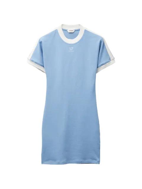 embroidered-logo stretch cotton-jersey mini dress by VERSACE