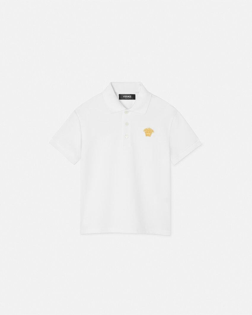 embroidered medusa kids polo shirt by VERSACE