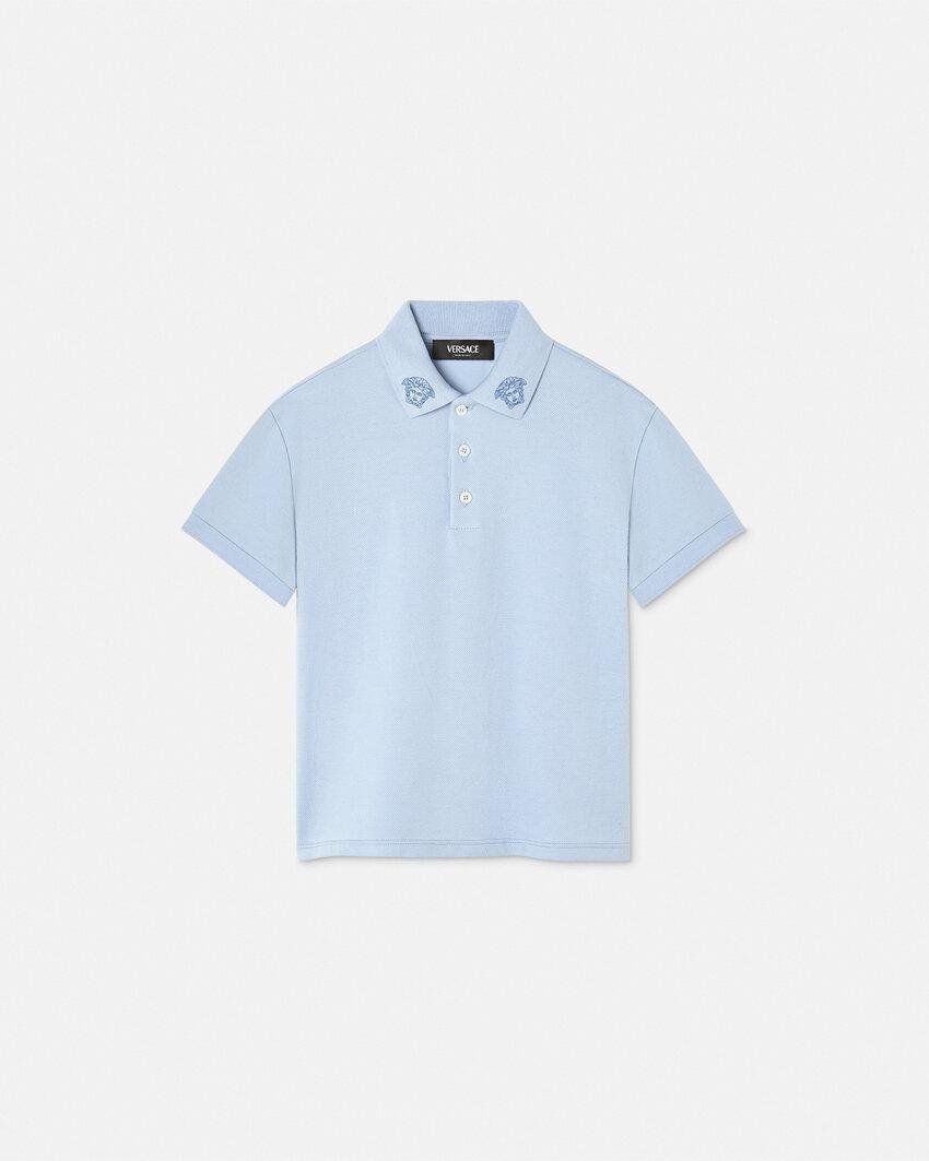 embroidered medusa kids polo shirt by VERSACE