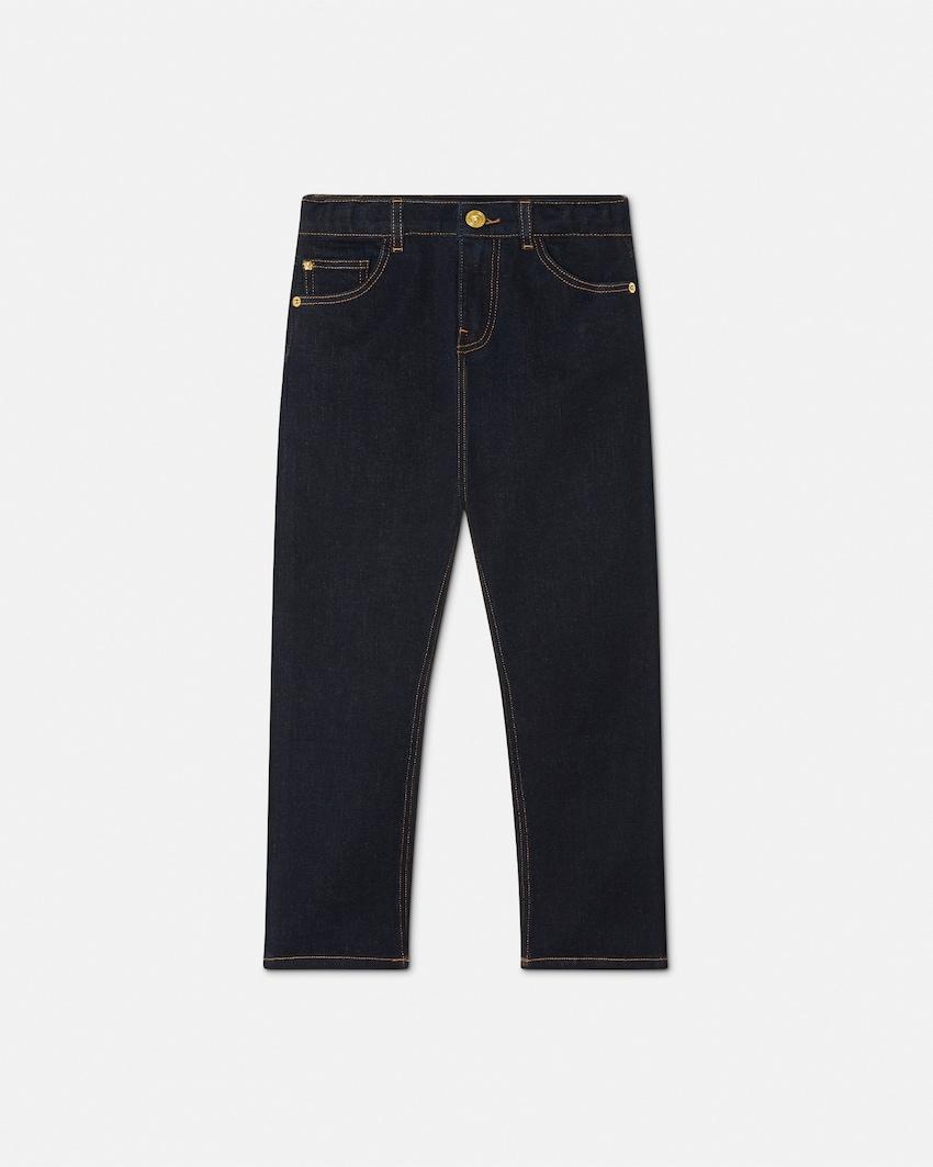embroidered medusa kids skinny jeans by VERSACE