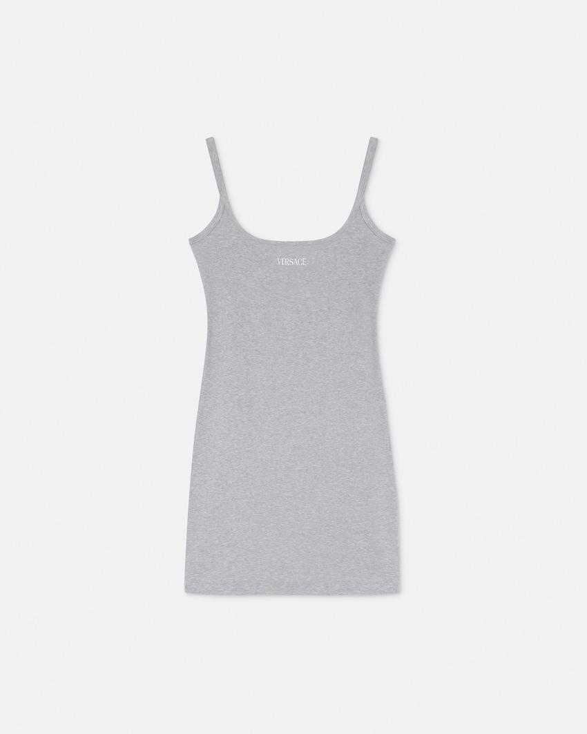 embroidered ribbed cotton mini dress by VERSACE