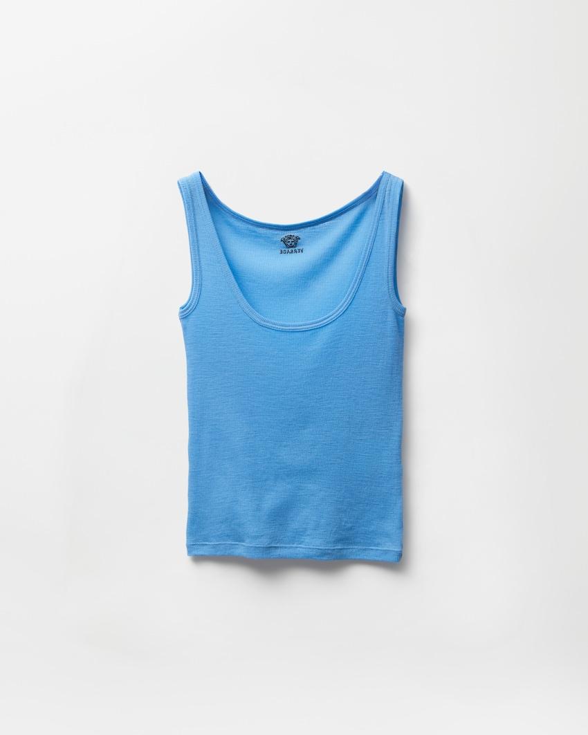 embroidered ribbed wool tank top by VERSACE