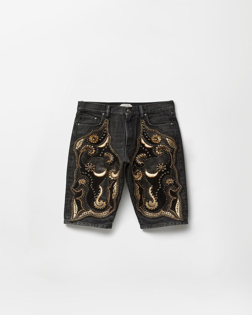 embroidered short jeans by VERSACE