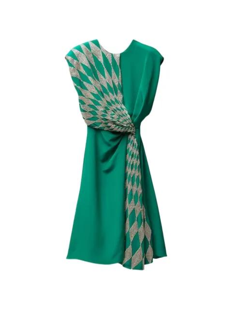 embroidered silk midi dress by VERSACE
