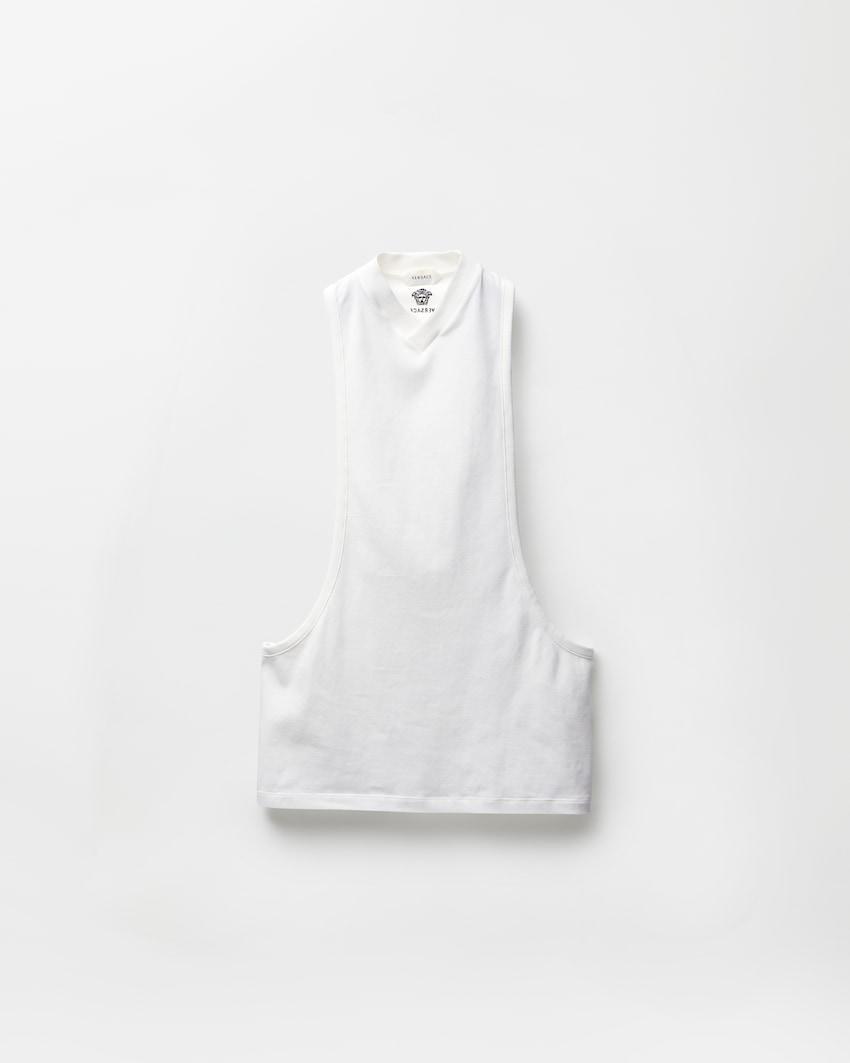 embroidered stretch cotton-jersey tank top by VERSACE