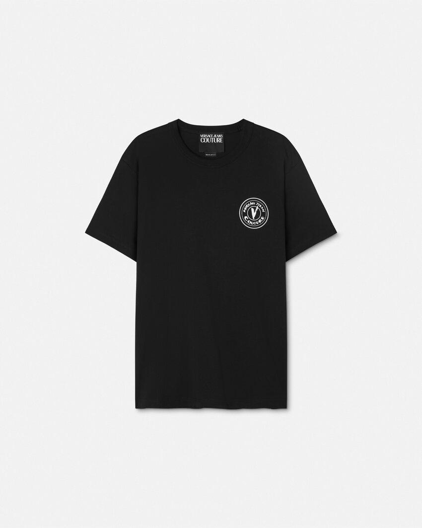 embroidered v-emblem t-shirt by VERSACE